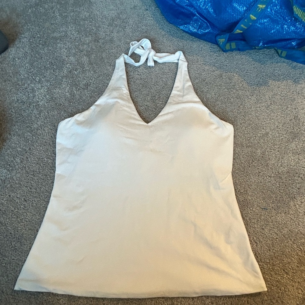 Lands' End white Halter swim top